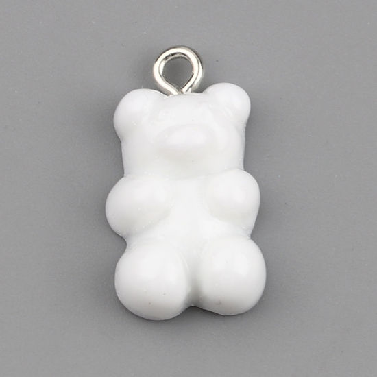Picture of Acrylic Charms Bear Animal White 21mm x 11mm, 20 PCs