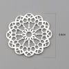 Picture of Zinc Based Alloy Connectors Round Silver Plated Filigree 39mm x 39mm, 5 PCs
