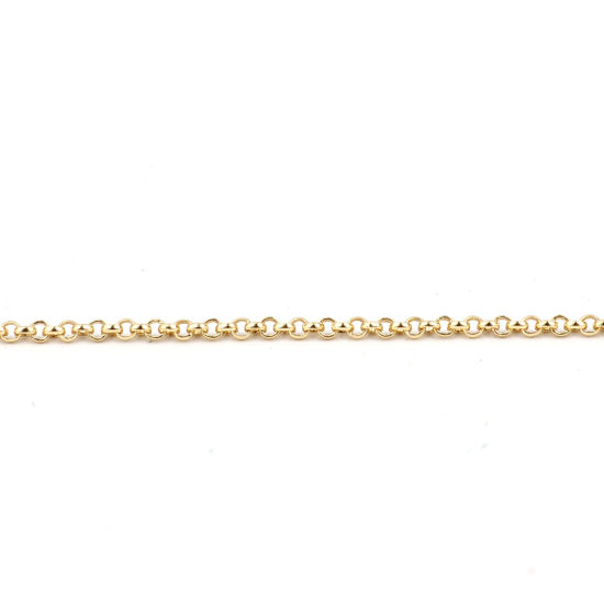 Bild von Messing Gliederkette Kette Zubehör Echtgold plattiert 2x2mm, 1 Meter