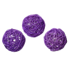 Picture of Christmas Rattan Ball Home Decoration DIY Craft Purple 8cm(3 1/8") Dia., 2 PCs