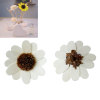 Picture of Christmas Pine Wood Home Decoration DIY Craft Creamy-White Sunflower 6.6cm(2 5/8") x 6.6cm(2 5/8"), 5 PCs