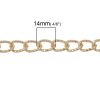 Picture of Aluminum Textured Link Curb Chain Findings Light Golden 14x9mm(4/8"x3/8"), 2 M