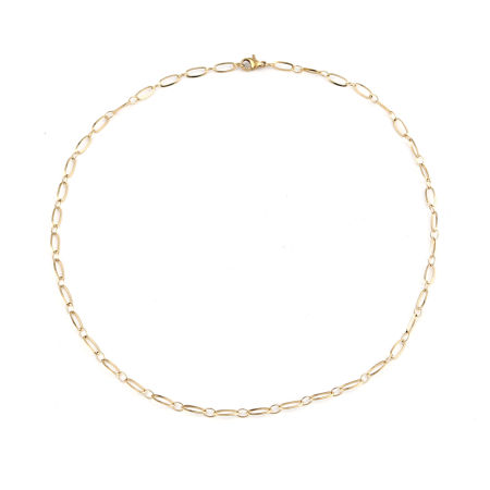 Picture of Wholesale Oval Paperclip Link Chain Necklace, Gold Plated 304 Stainless Steel, Unisex Vacuum Plating Stylish Minimalist Gift Jewelry For Retailer, 50cm(19.7") long, Chain Size: 7mm, 1 Piece