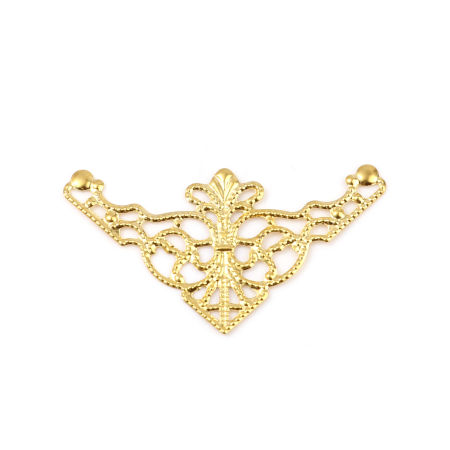 Iron Based Alloy Embellishments Triangle Gold Plated Filigree Filigree Stamping 48mm x 26mm, 50 PCs