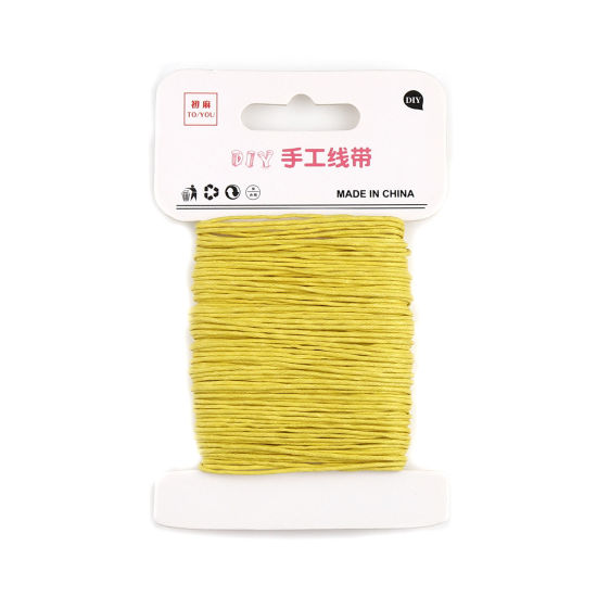 Picture of Cotton & Polyester Jewelry Wax Cord Yellow 1mm, 1 Roll (Approx 20 M/Roll)