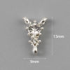 Picture of Zinc Based Alloy Connectors Triangle Silver Plated Clear Rhinestone 13mm x 9mm, 10 PCs