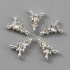 Picture of Zinc Based Alloy Connectors Triangle Silver Plated Clear Rhinestone 13mm x 9mm, 10 PCs