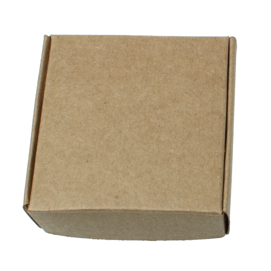 Image de Boîte Emballage Cadeau en Papier Brun Clair 7.5cm x 7.5cm, 10 PCs