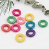 Picture of 50 PCs Natural Wood Connectors Charms Pendants At Random Mixed Color Circle Ring 24mm Dia.