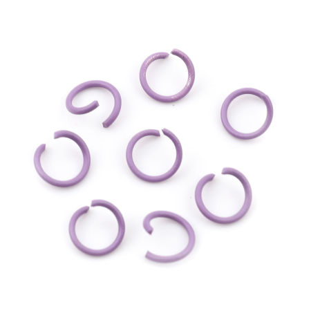 Image de 100 Pcs 10mm Dia, 1.3mm(taille 16) Anneaux de Jonction pour la Fabrication de Bijoux Ouvert en Alliage de Fer Violet Rond