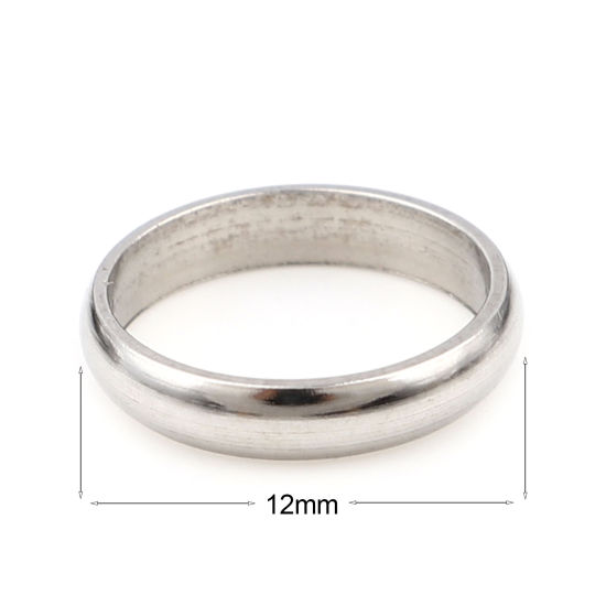 Picture of 10 PCs Stainless Steel Connectors Charms Pendants Silver Tone Circle Ring 12mm Dia.