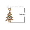 Bild von Zinklegierung Charm Anhänger Weihnachten Weihnachtsbaum Zufällig mixt Stern Emaille 26mm x 14mm, 10 Stücke