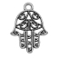Image de Pendentifs en Alliage de Zinc Paume Argent Vieilli Creux 21mm x 15mm, 100 Pcs