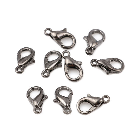Picture of Zinc Based Alloy Lobster Clasp Findings Gunmetal 10mm x 5mm, 20 PCs