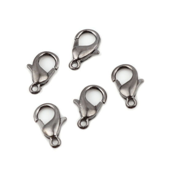 Picture of Zinc Based Alloy Lobster Clasp Findings Gunmetal 12mm x 7mm, 20 PCs
