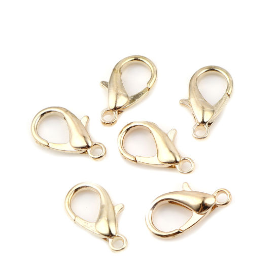 Picture of Zinc Based Alloy Lobster Clasp Findings KC Gold Plated 16mm x 8mm, 20 PCs