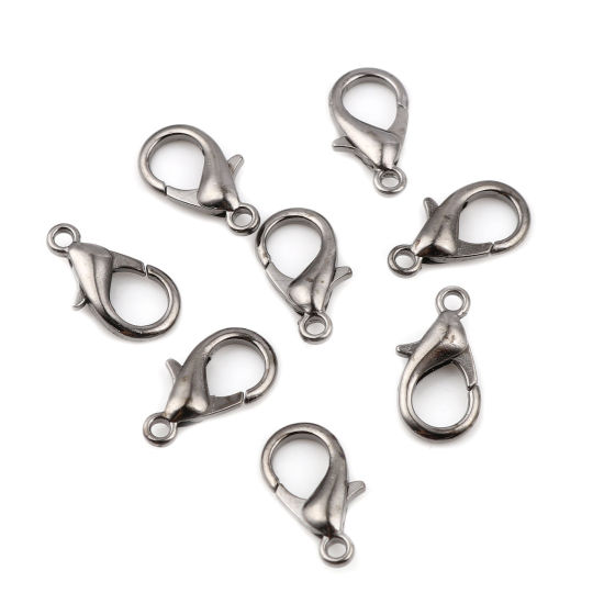 Picture of Zinc Based Alloy Lobster Clasp Findings Gunmetal 18mm x 10mm, 20 PCs