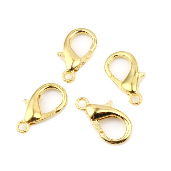 Picture of Zinc Based Alloy Lobster Clasp Findings Gold Plated 18mm x 10mm, 20 PCs