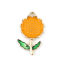 Picture of Zinc Based Alloy Pendants Sunflower Gold Plated Orange Enamel 31mm x 17mm, 5 PCs