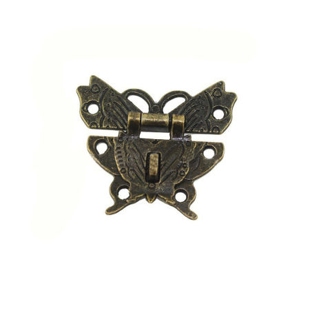 Antique Bronze - Zinc Based Alloy Cabinet Box Lock Catch Latches Butterfly DIY Accessories 5x4.3cm, 2 PCs