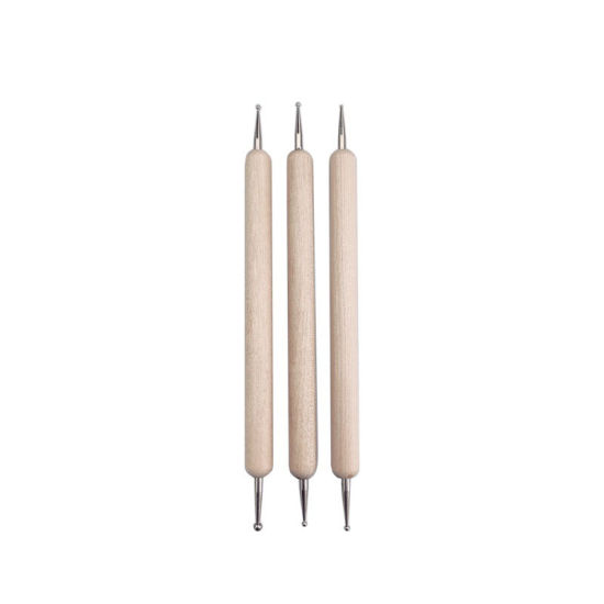 Picture of Wood Modeling Clay Tools Beige 13cm, 1 Set ( 3 PCs/Set)