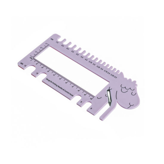 Image de Règle en Plastique Outil à Tricoter Chèvre Violet 16cm x 7.6cm, 1 Pièce