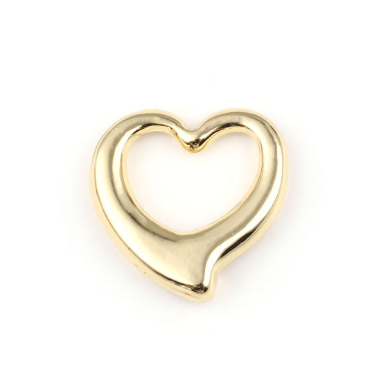 Picture of Zinc Based Alloy Valentine's Day Charms Heart Gold Plated 17mm x 17mm, 5 PCs