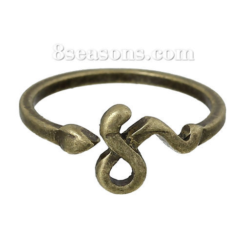Picture of Adjustable Rings Infinity Symbol Antique Bronze 15.1mm( 5/8") US 4.25, 1 Piece