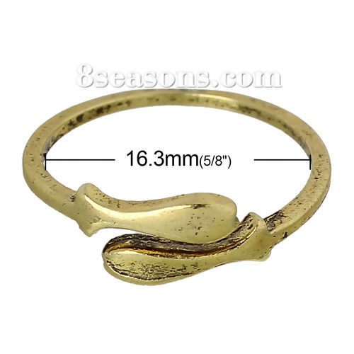 Изображение Цинковый СплавНовая мода Регулируемый Кольца Рыба Античное Золото с узором “ Созвездие Рыбы ”, Регулируемый 16.3мм US, 1 ШТ