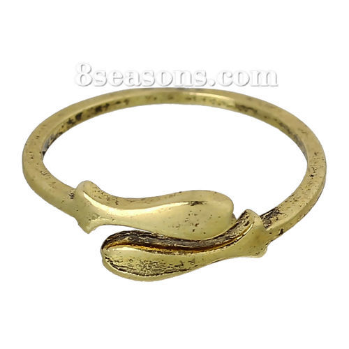 Bild von Zinklegierung Einstellbar Ring Fisch Antik Gold Sternbild Fische Verstellbar (US Größe: ) 16.3mm 1 Stück