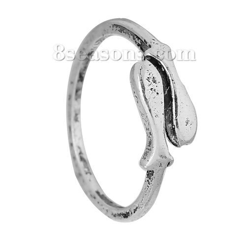 Picture of Adjustable Rings Fish Pisces Antique Silver Color 16.3mm( 5/8") US 5.75, 1 Piece