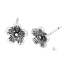 Immagine di Lega di Zinco Orecchini a Perno Fiore della Prugna Argento Antico W / Tappi 8mm x 8mm, Filo Dimensione: (21 gauge), 2 Pz