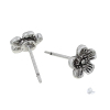Picture of Earring Ear Post Stud Earrings Plum Blossom Flower Antique Silver Color W/ Stoppers 8mm( 3/8") x 8mm( 3/8"), Post/ Wire Size: (21 gauge), 2 PCs
