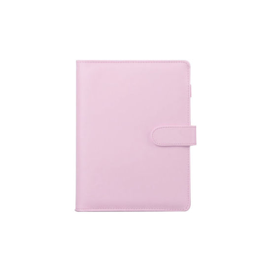 ピンク-A5磁気バックルノートブックPUカバーバインダー、内側の筆記用紙なし、1冊 の画像