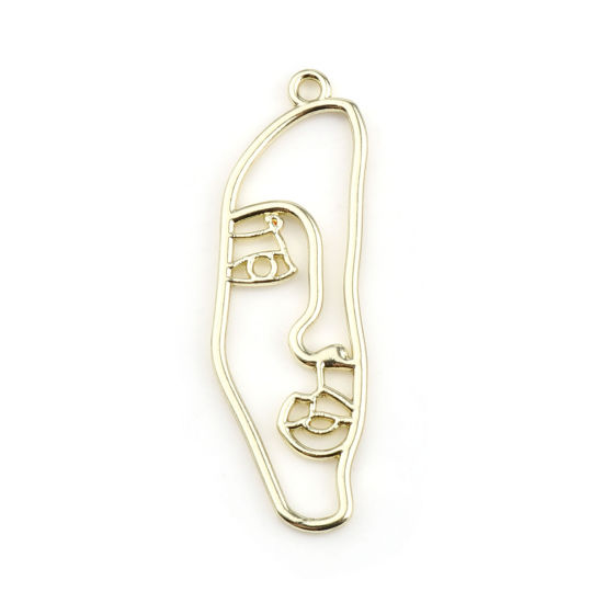 Picture of Zinc Based Alloy Pendants Face Gold Plated 40mm x 13mm, 10 PCs