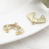 Bild von Zinklegierung Wetter Kollektion Verbinder Regenbogen Vergoldet Bunt mit Wolke Muster Emaille, 21mm x 15mm, 5 Stück