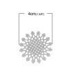 Picture of 304 Stainless Steel Filigree Stamping Embellishments Findings, Flower Silver Tone, Flower Hollow Carved 4cm(1 5/8") x 4cm(1 5/8"), 10 PCs