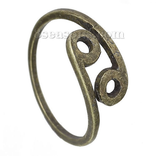Picture of Adjustable Rings Antique Bronze Cancer 16.3mm( 5/8") US 5.75, 1 Piece