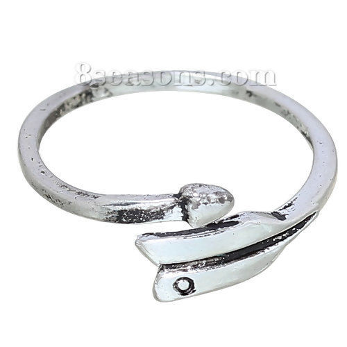 Picture of Adjustable Rings Arrow Antique Silver Color 16.3mm( 5/8") US 5.75, 1 Piece