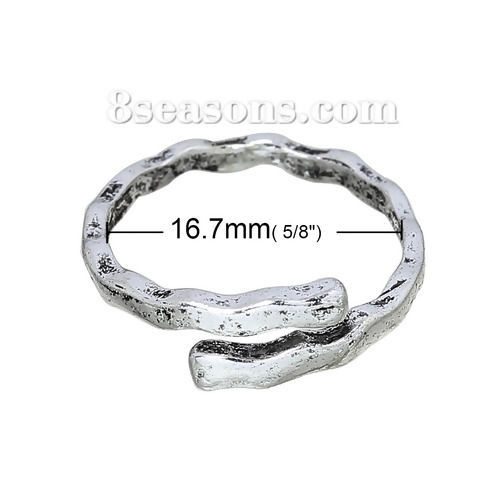 Picture of Adjustable Rings Antique Silver Color Aquarius 16.7mm( 5/8") US 6.25, 1 Piece