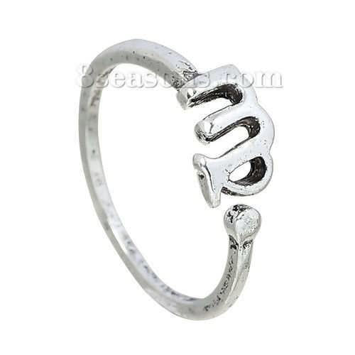 Picture of Adjustable Rings Antique Silver Color Virgo 16.7mm( 5/8") US 6.25, 1 Piece
