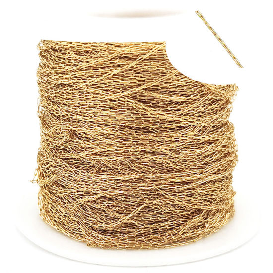 Изображение 1 М Экологичное вакуумное PVD-покрытие Нержавеющая Сталь Позолоченные цепочки Для изготовления ювелирных изделий ручной работы своими руками Овальные Позолоченный 2x0.8мм