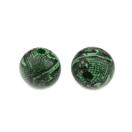 Picture of Natural Wood Spacer Beads Round Multicolor Streak About 10mm Dia., Hole: Approx 3.1mm, 20 PCs