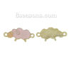 Picture of Zinc Based Alloy Easter Connectors Findings Sheep Animal Light Golden Pink Enamel 25mm(1") x 12mm(4/8"), 20 PCs