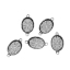 Image de Connecteur de Bijoux en Alliage de Zinc Ovale Argent Vieilli (Convenable à Cabochon 18mm x 13mm) 27mm x 16mm, 50 PCs