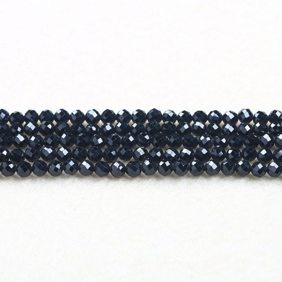 Image de Perles en Cristal ( Naturel ) Rond Noir A Facettes Env. 2mm Dia., 37cm - 36cm long, 1 Enfilade (Env. 180 Pcs/Enfilade)