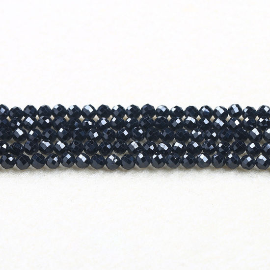 Image de Perles en Cristal ( Naturel ) Rond Noir A Facettes Env. 3mm Dia., 37cm - 36cm long, 1 Enfilade (Env. 115 Pcs/Enfilade)