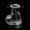 Picture of Transparent Glass Mini Message Wish Bottle Bubble Vial Shoe Shape Clear 25mm x 20mm, 5 PCs