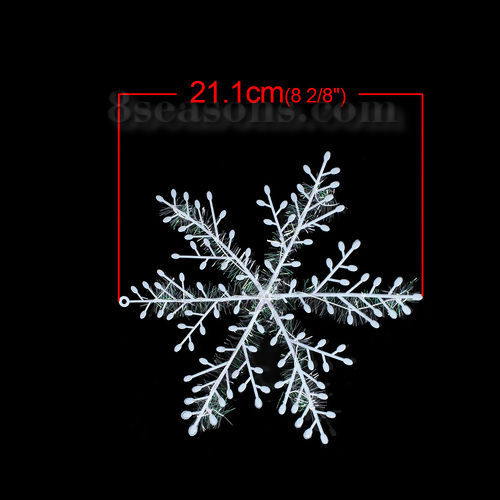 Bild von PVC Partydekoration Weihnachten Weihnachten Schneeflocke Weiß 21.1cmx 19cm 1 Packung (ca 3 Stück/Packung)