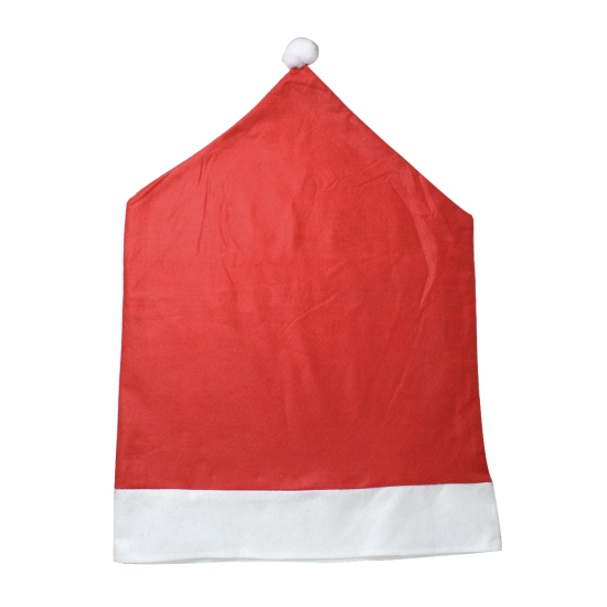 Image de Chapeau de Noël en Velvet Blanc & Rouge Housses de Chaises 70cm x 49cm, 1 Pièce